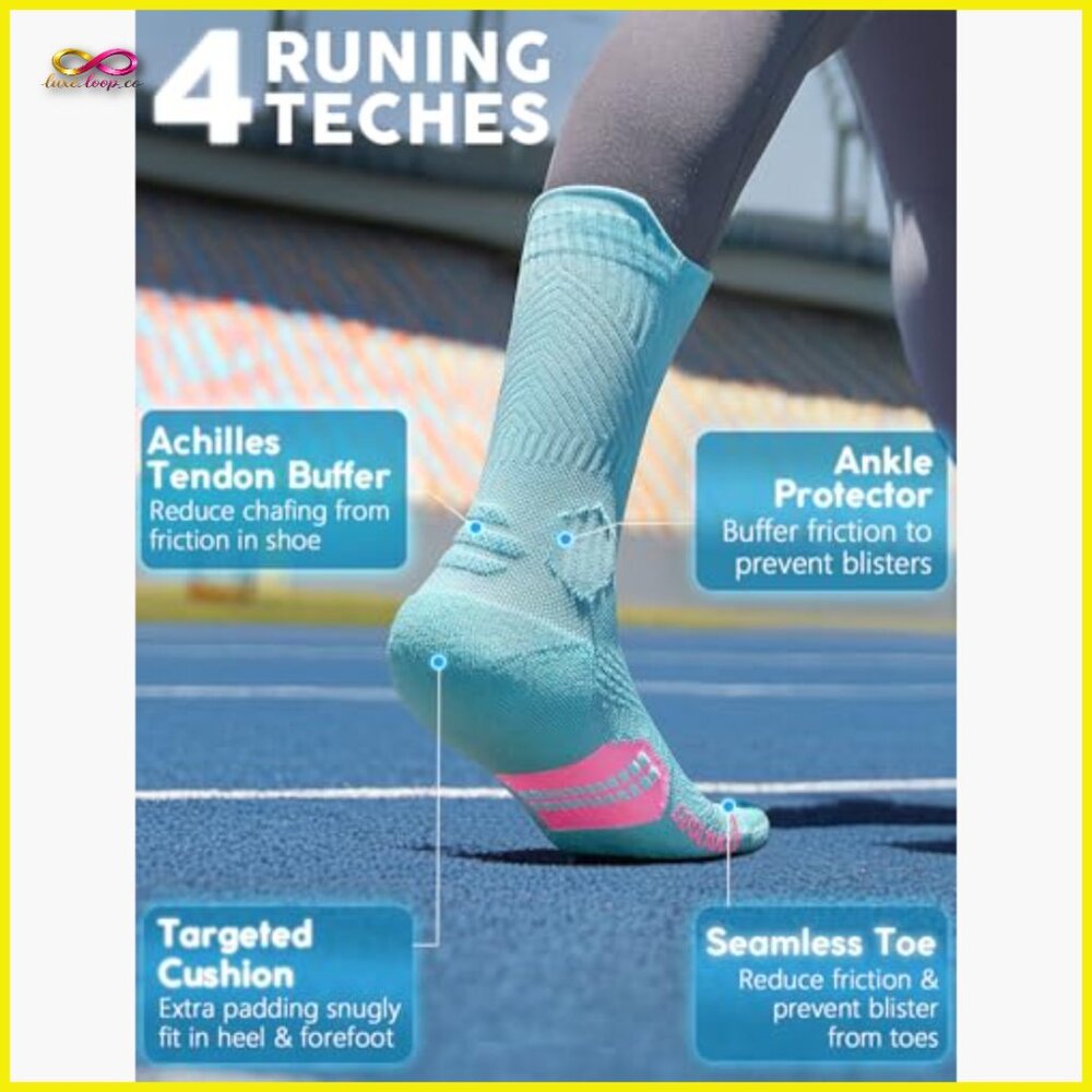 Compression Running Crew Socks Moisture-Wicking A… - image 4